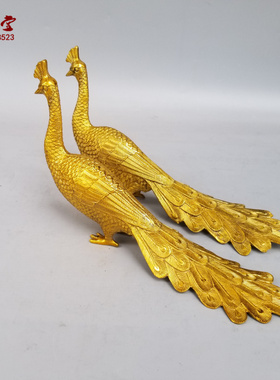黄铜孔雀风水纳福新婚礼物工艺品