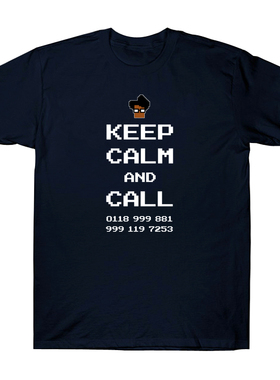 IT狂人 The IT Crowd Moss急救电话keep calm and call短袖t恤男