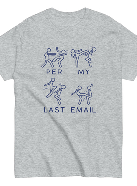 Per My Last Email创意搞笑印花短袖T恤男女纯棉体恤百搭简约宽松