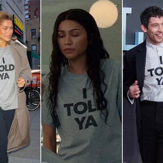 挑战者赞姐赞达亚同款I Told Ya字母短袖t恤男女夏季宽松纯棉上衣