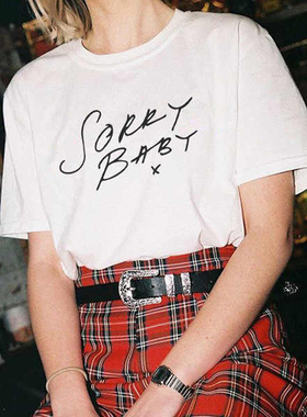 美剧sorry baby杀死伊芙Killing Eve短袖t恤女宽松纯棉白色半袖夏