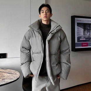 MY冬季大码港风立领棉服男女款保暖棉衣外套高级感复古纯色面包服