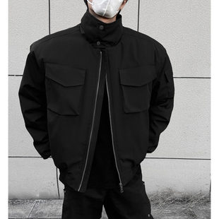 MY冬季新款美式宽松立领棉衣飞行员夹克棉服加厚保暖简约外套男装