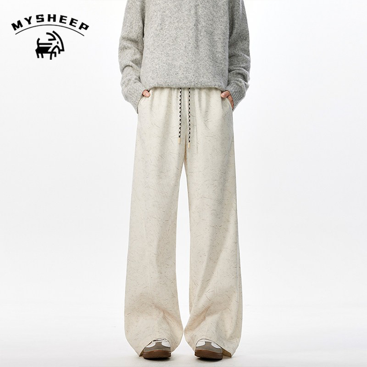 美式复古高级感宽松阔腿裤子卫裤