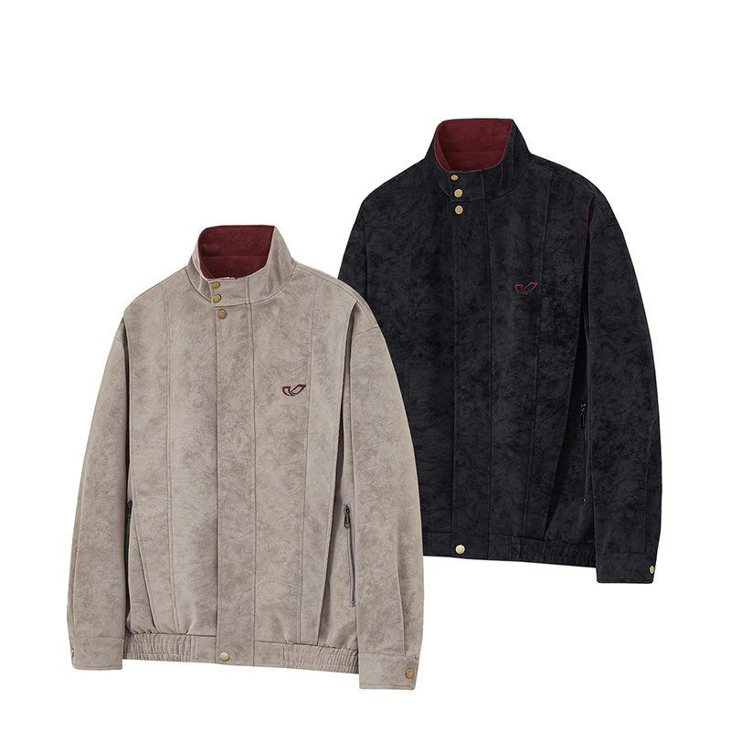 MY春季新款防风防水男士百搭外套立体结构撞色新潮拉链PU皮夹克