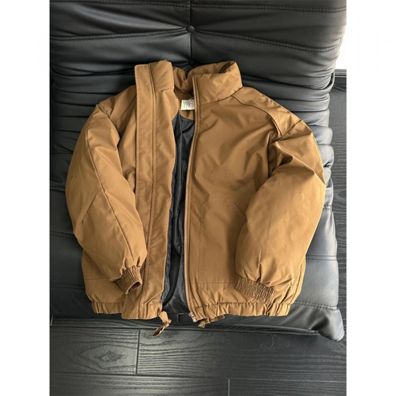 冬季加厚保暖美式复古立领棉服潮