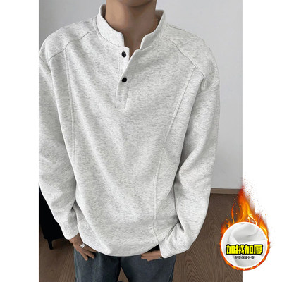 美式高街曼巴棉亨利领卫衣长袖男