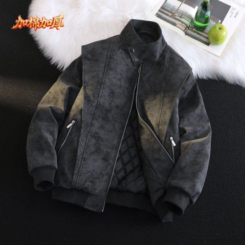 MY秋冬加棉加厚蛋白软皮外套男款潮流时尚痞帅皮衣新款大码皮夹克