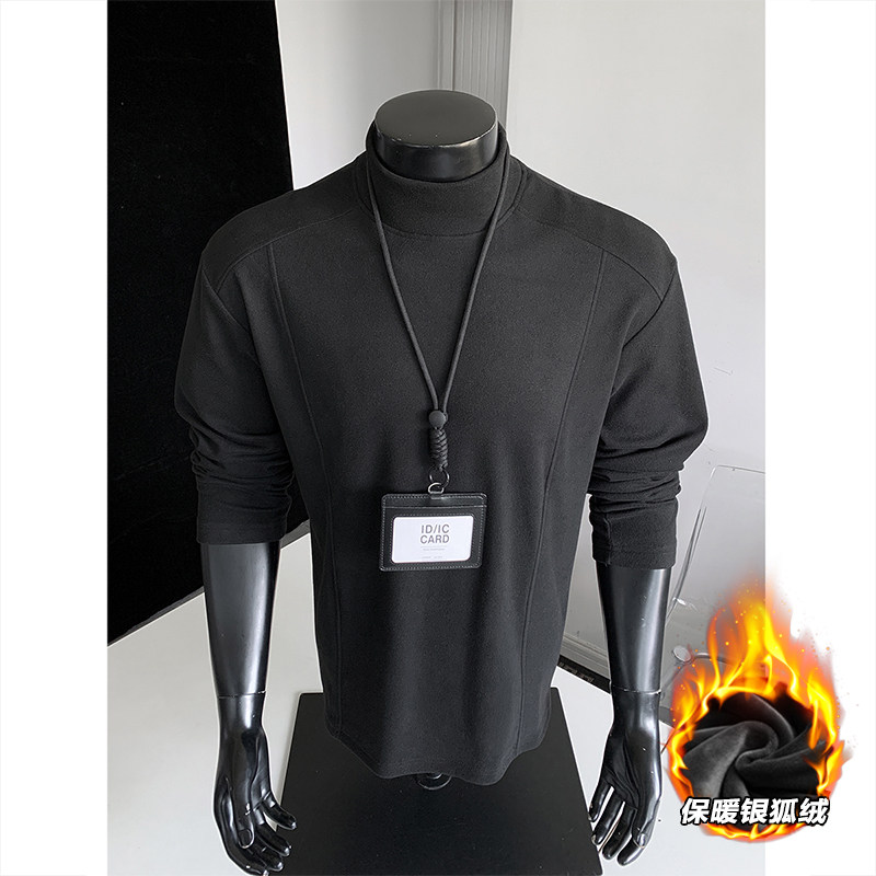 秋冬保暖宽松纯色内搭上衣打底衫