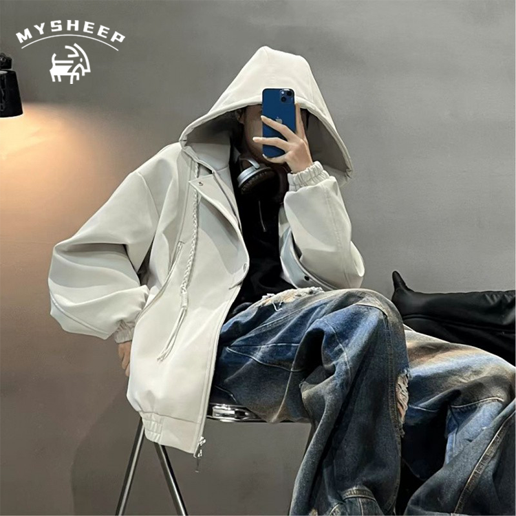 MY美式复古立领夹克男女春秋新款vibe高街机能风百搭上衣情侣外套