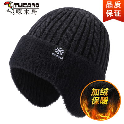 啄木鸟帽子男士冬季毛线帽
