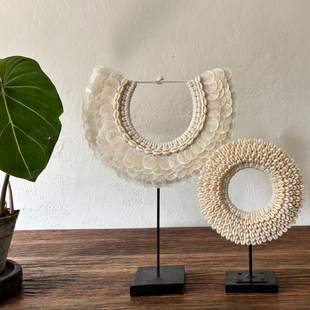 浮云。巴厘岛手工天然贝壳桌面装饰摆件民宿样板房玄关家居饰品