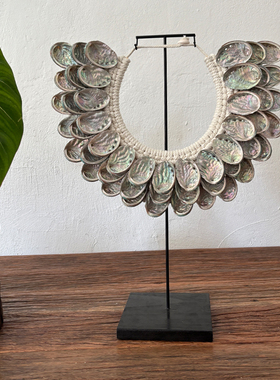 星落ins风手工编织贝壳装饰摆件