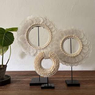 苍兰。东南亚风天然贝壳手工家居饰品民宿样板房玄关桌面摆件装饰