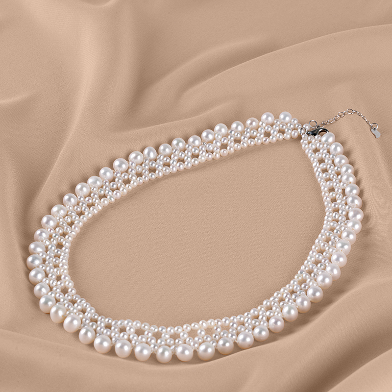 丹姐天然淡水珍珠项链多层编织女