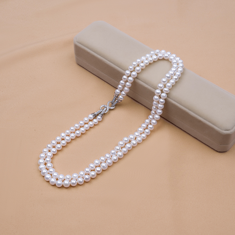 丹姐天然珍珠百搭多层项链毛衣链