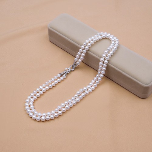 丹姐天然珍珠百搭多层项链毛衣链