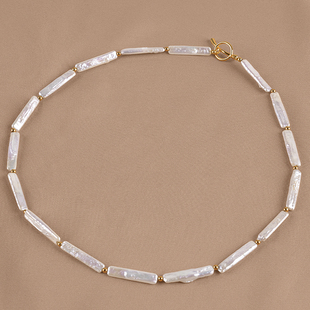 丹姐饰品天然淡水珍珠项链强光女款 锁骨链小银条巴洛克轻奢XL071