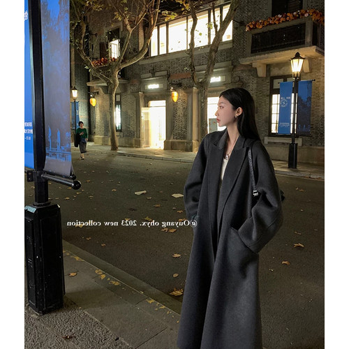 羊毛呢子高级感长款毛呢外套