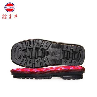 孺子牛手钩织底 橡胶鞋底 绒面手工编织拖鞋底男女毛线鞋底子