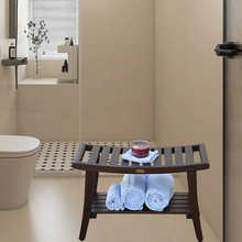 现代轻奢家用圆弧竹制木制门口换鞋凳实木钢琴凳古筝凳黑色浴室凳