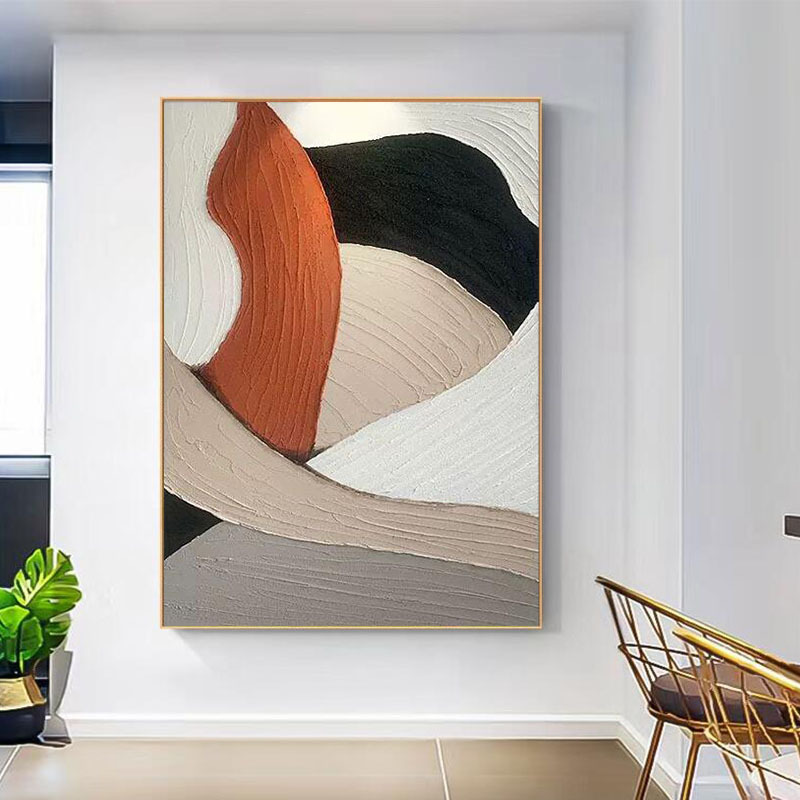 轻奢立体肌理画客厅手绘油画沙发背景墙装饰画玄关餐厅卧室图片