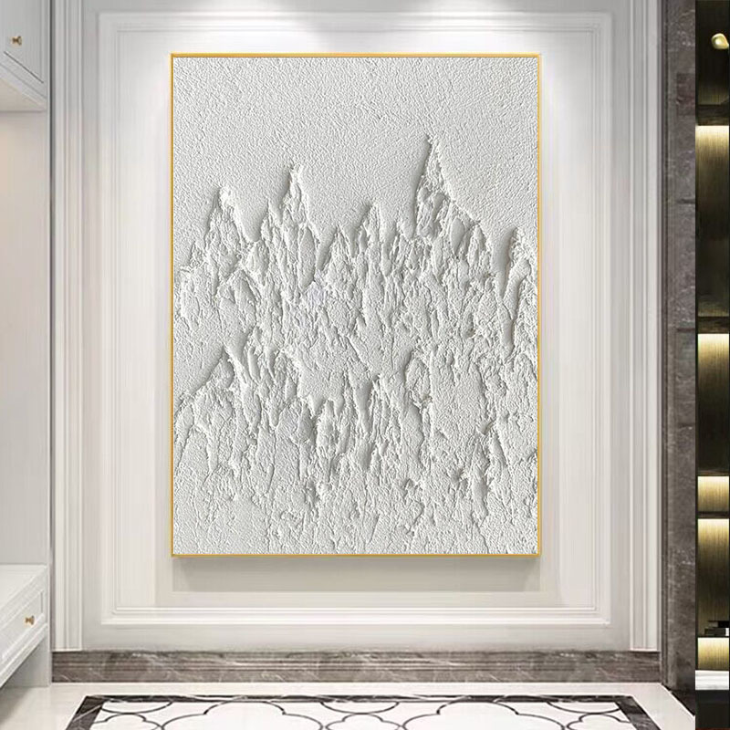 手绘油画抽象山装饰画立体砂岩厚肌理背有靠山客厅玄关挂画落地图片