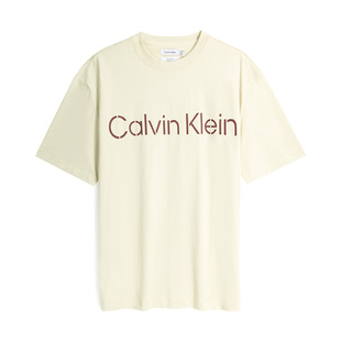 时尚 正品 KleinT恤男2023夏新款 棉 Calvin 圆领字母印花休闲CK短袖