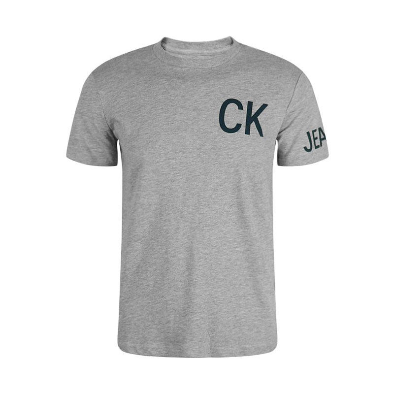 美国calvin klein短袖男装 ck小logo印花休闲圆领纯棉短t恤