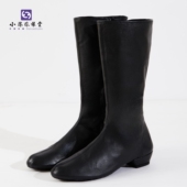 纯手工定制头层小牛皮藏蒙民族舞蹈中筒3.5cm马靴 小陈陈课堂