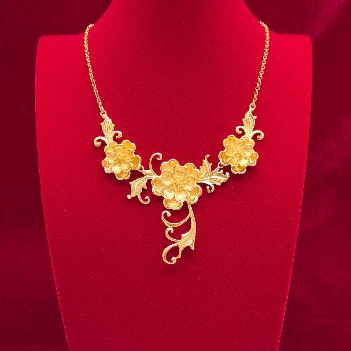 结婚假三金高品质越南沙金猪牌婚庆项链新娘仿真金色中式婚礼首饰