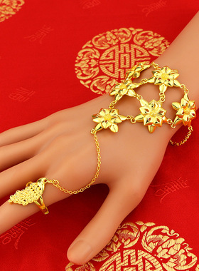 新娘镀金婚庆仿黄金戒指