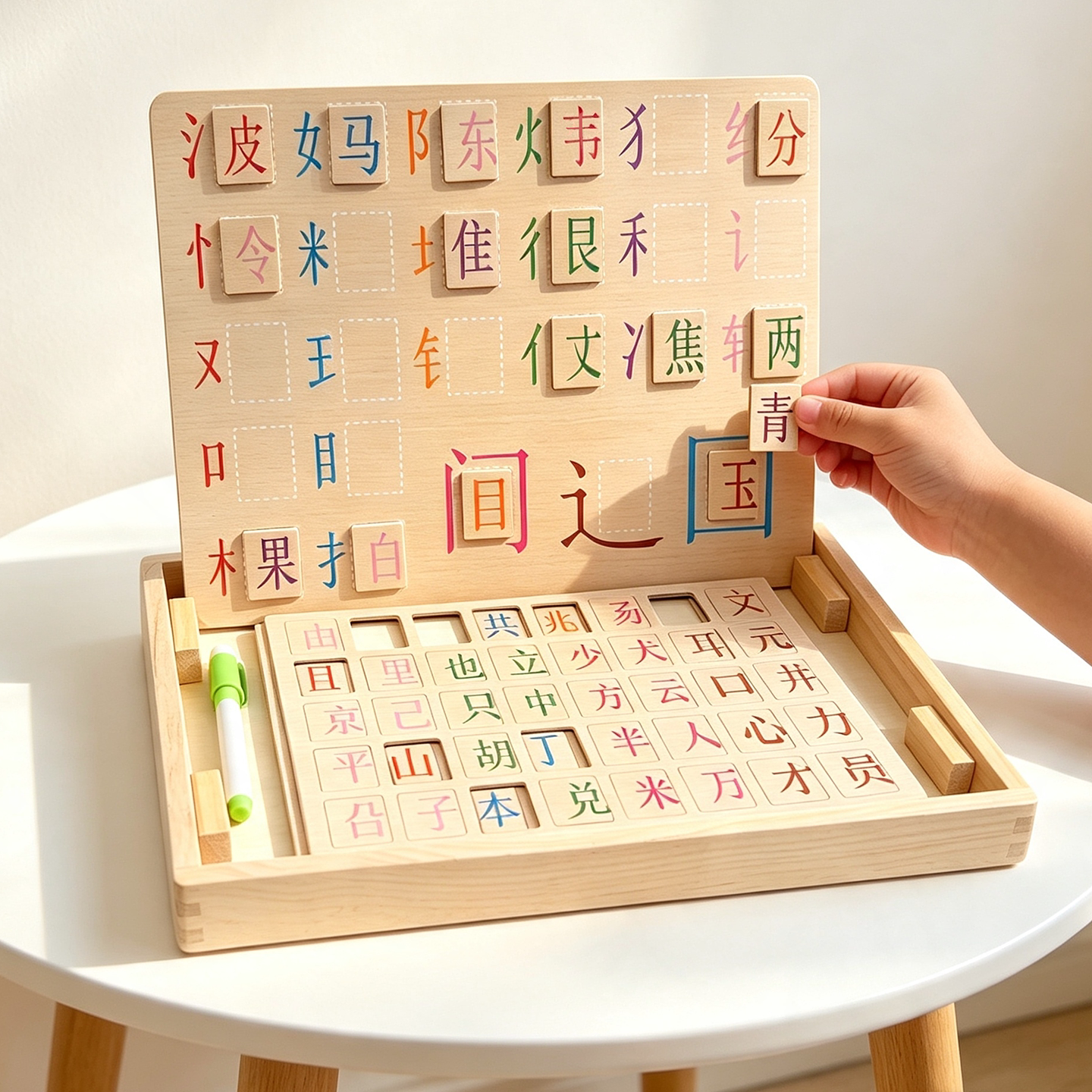 儿童偏旁部首组合识字卡片汉子汉字笔画磁力贴识字牌拼字游戏玩具