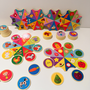 儿童关联配对蒙氏早教拼图幼儿园小班益智区配对玩具中班区域材料