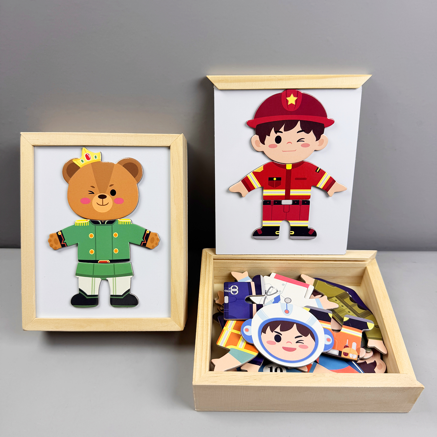 宝宝学配对小熊磁性换装拼图