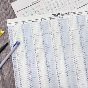 新款2026年年历日历计划表4K台湾四季大号月历单张贴墙备忘录吊历