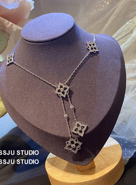 镂空吊坠项链花纹锆石婚礼高级