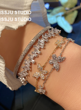 满钻蝴蝶手链项链轻奢碎钻脖子