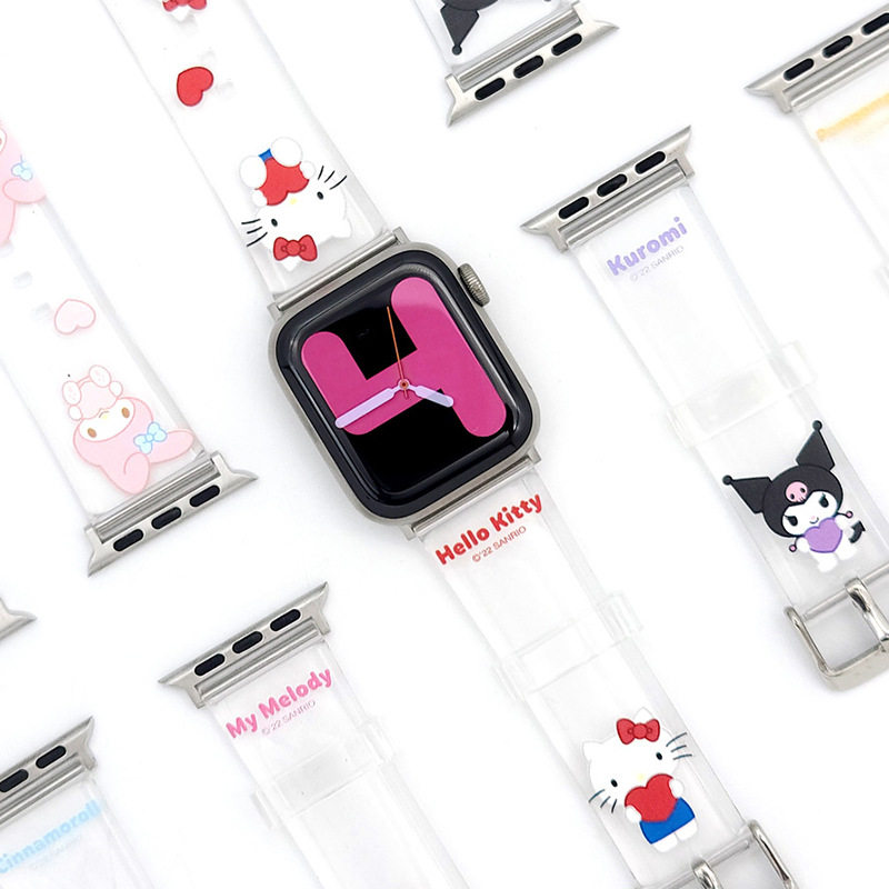 三丽鸥适用苹果iwatch透明卡通手表带apple watch7替换带6/SE/5/4