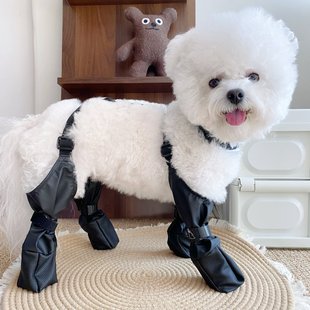 跨境热卖宠物外出雨鞋中小犬防脏防水狗狗鞋子不掉跟软底脚套