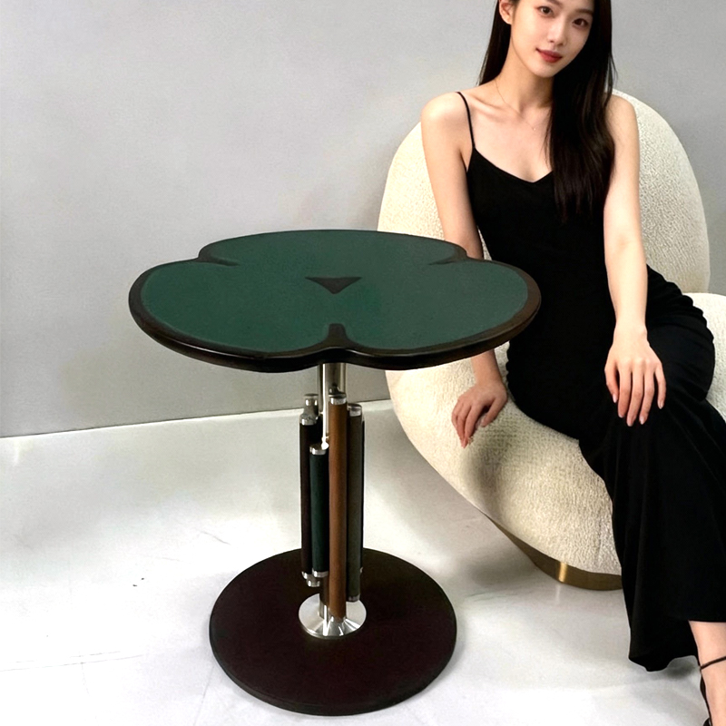 意式轻奢不锈钢马鞍皮边几包邮