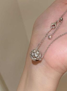 925银925银镀金镶钻路路通项链女