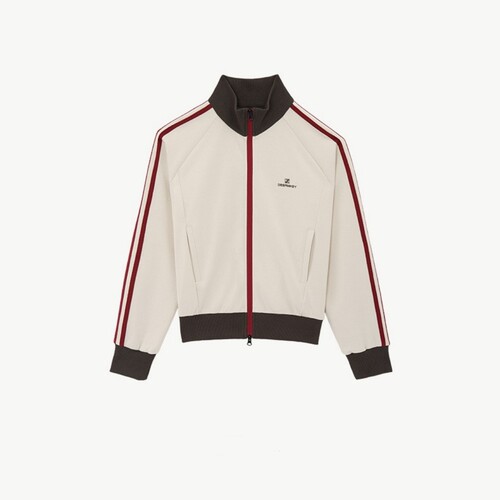 秋季美式复古条纹撞色小立领户外运动短款外套宽松跑步薄款夹克