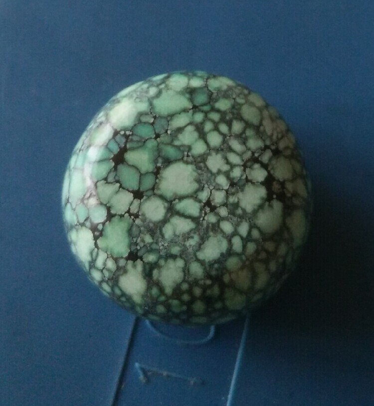 菜籽黄 全网花 原矿 绿松石 纯天然 无优化 高瓷 算珠 背云 17*11