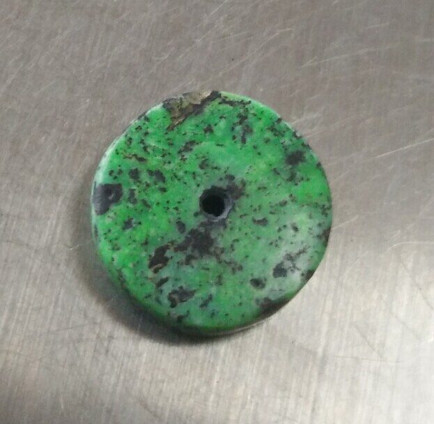 菜籽黄 原矿 绿松石 纯天然 无优化 高瓷 隔片 平安扣 12*4