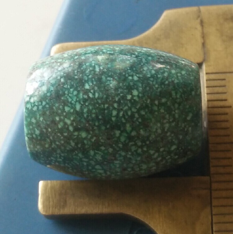 菜籽黄 网花 原矿 绿松石 纯天然 无优化 高瓷 大桶珠 勒子 16*20