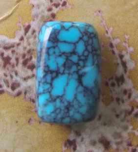 云盖寺 乌兰花 原矿 绿松石 无优化 高瓷高蓝 背云 吊坠 11*7*4