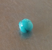 高瓷 无优化 深蓝 线纹 原矿 绿松石 圆珠 5mm