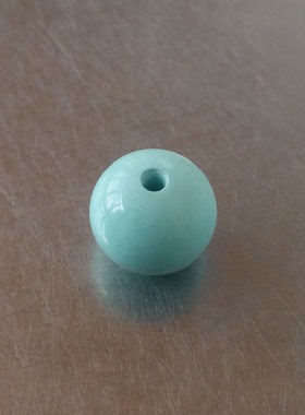 手工精制少铁线高瓷白蓝原矿绿松石无优化算珠 圆珠 苹果圆 7*6.5