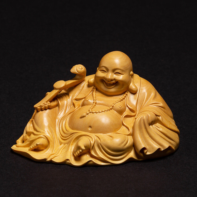 黄杨木供奉佛手如意菩萨工艺品